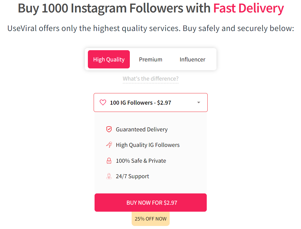 useviral buy 1000 instagram followers
