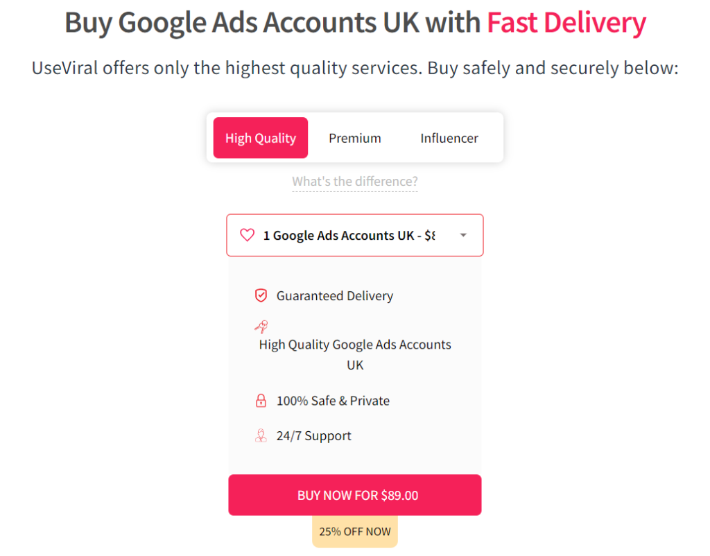 useviral buy google ads accounts uk
