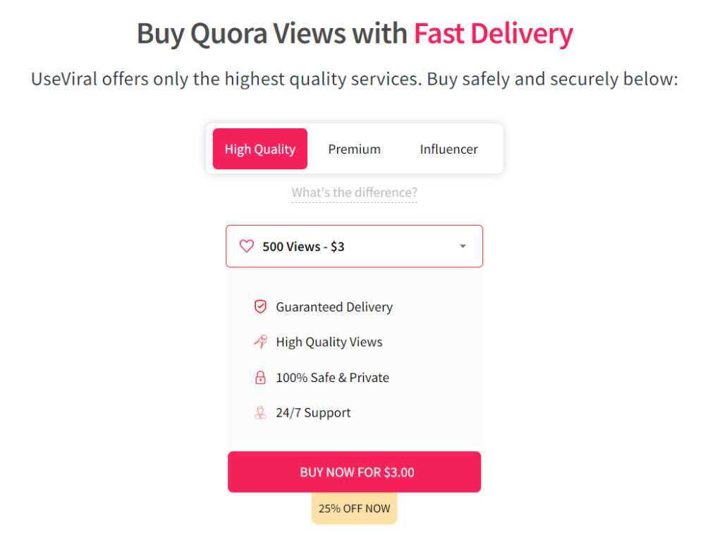 useviral buy quora views