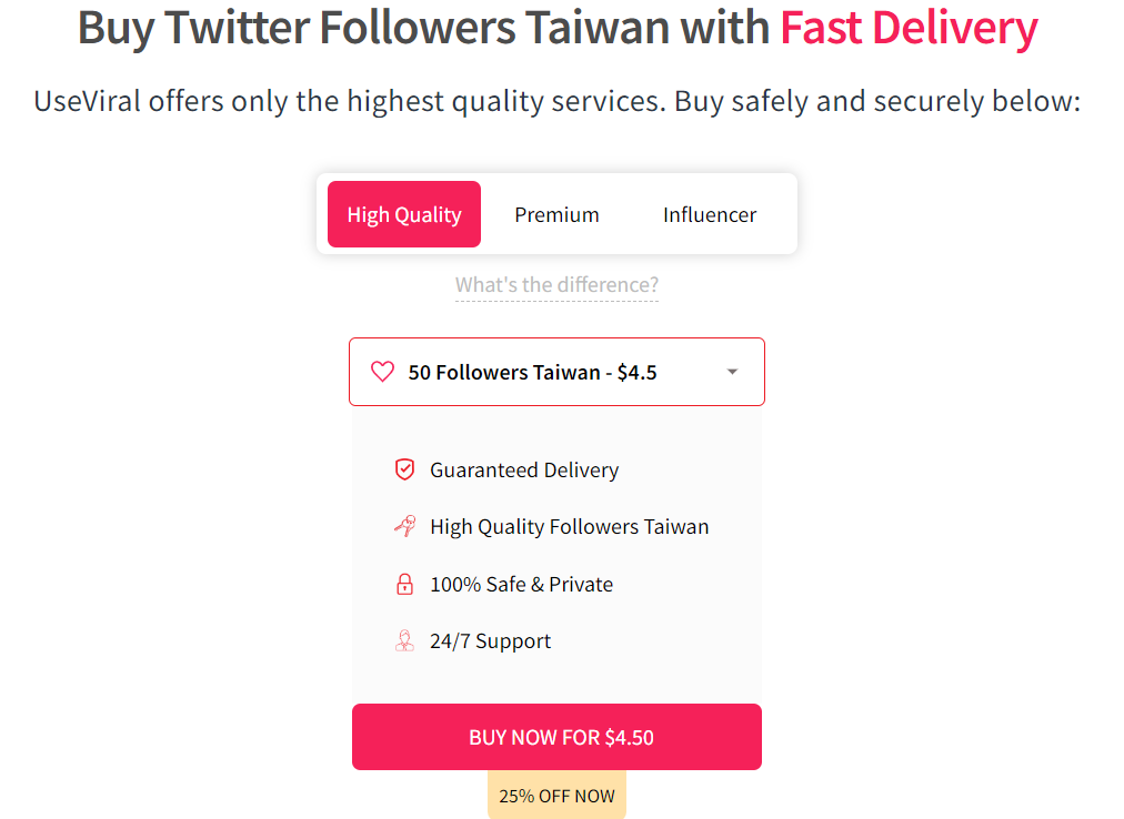 useviral buy twitter followers taiwan