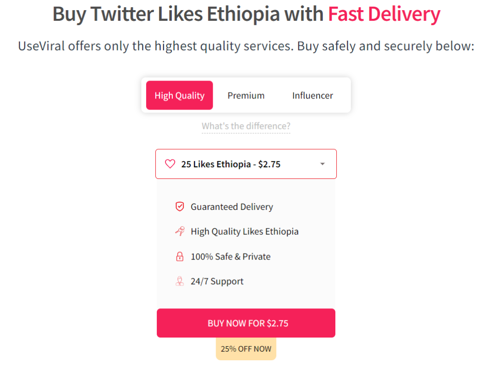 useviral buy twitter likes ethiopia