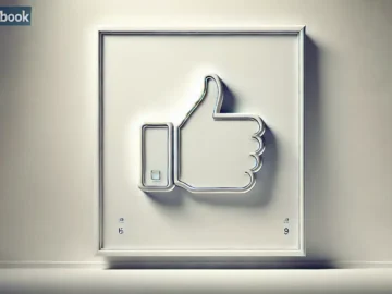 DALL·E 2025 01 10 11.21.13 A minimalistic and sleek design featuring a Facebook like symbol thumbs up centered in the frame. The background is plain and clean with a subtle g
