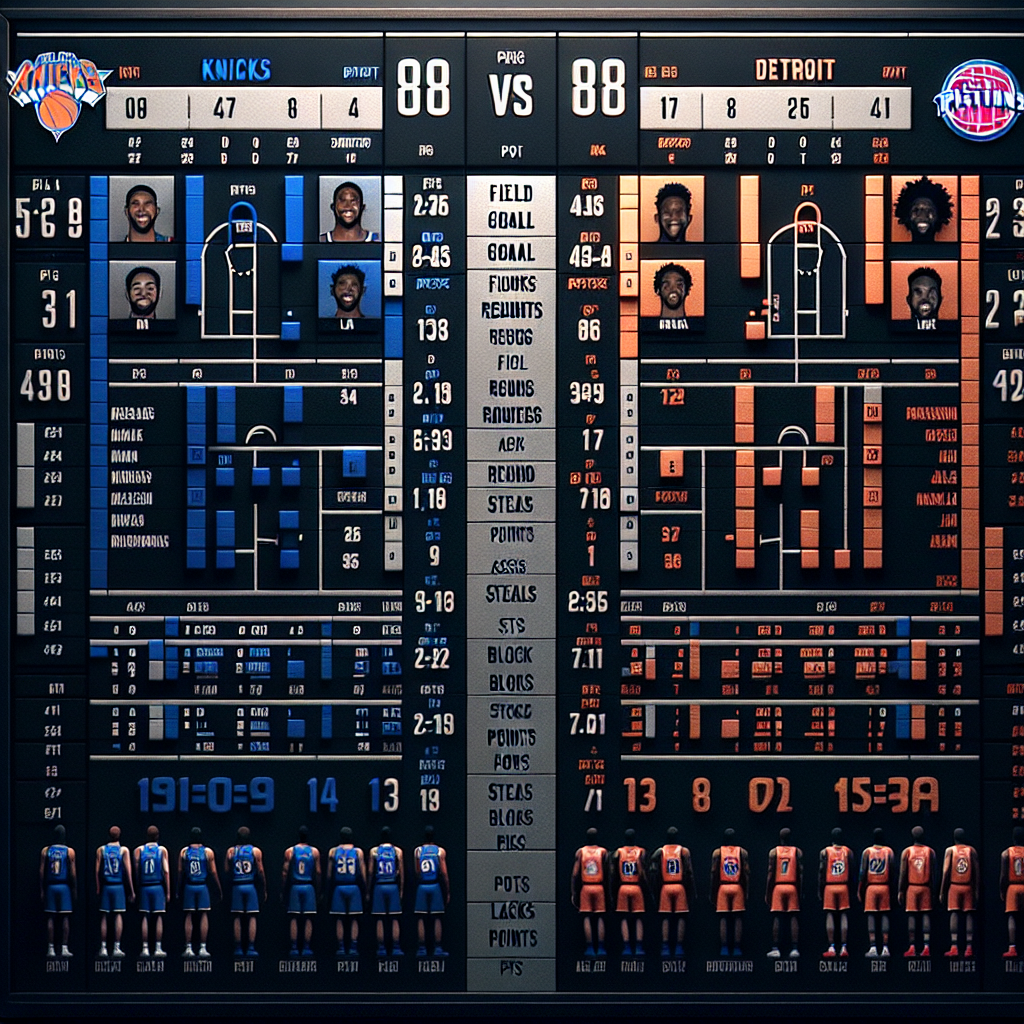 knicks vs detroit pistons match player stats