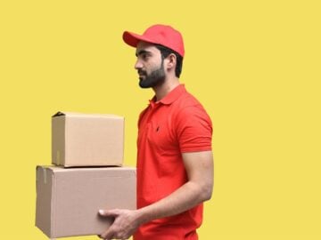 a man holding a box