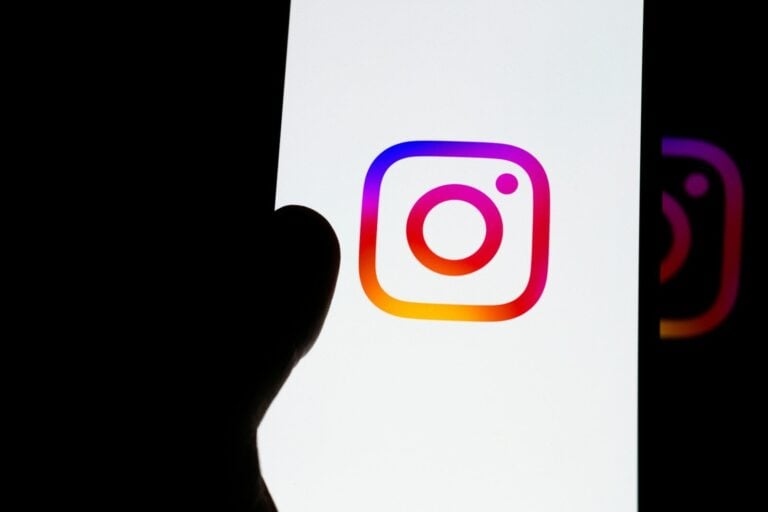 Instagram logo displayed on a smartphone screen