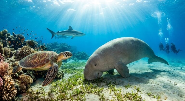 Turtles under sea