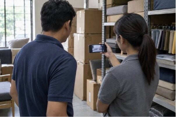 couple watching on smartphone